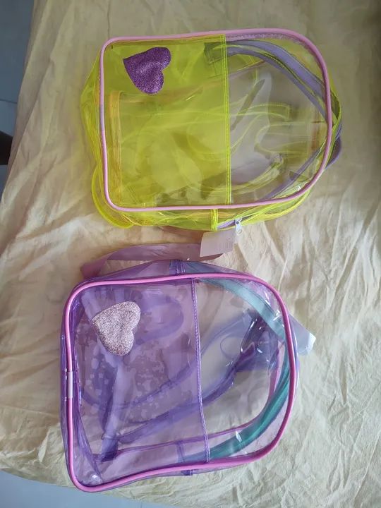 Mochilas Transparentes infantis neon - novas