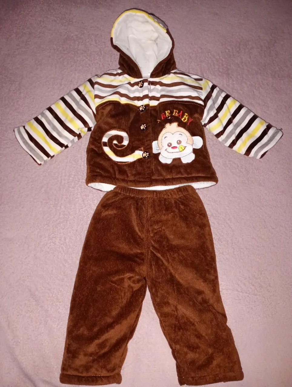 Conjunto bebê casaco e calça de frio