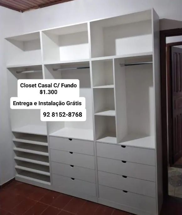Closet Modelos de Casal com Fundo 100% MDF  - Foto 5