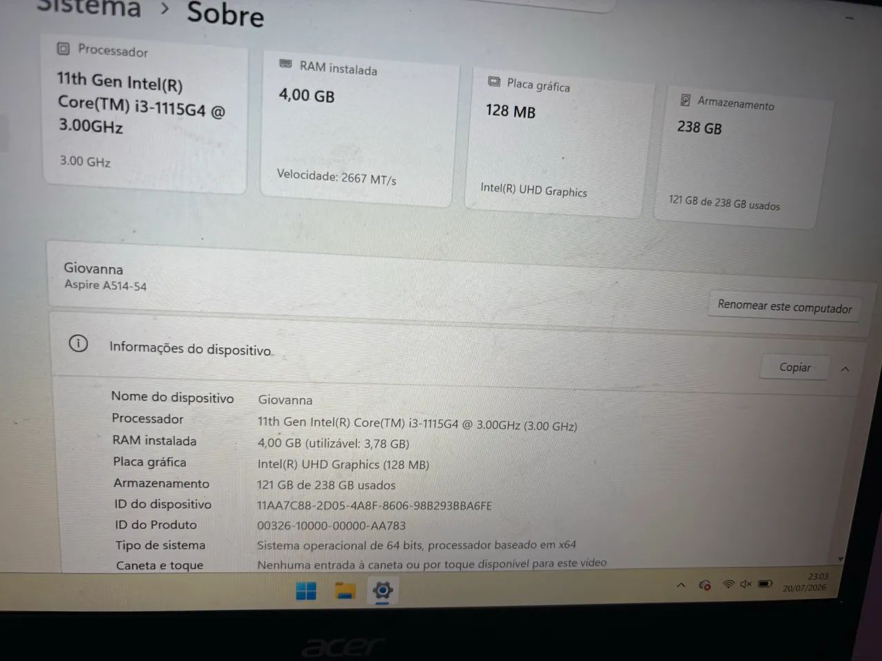 Notebook Aspire 5 - Foto 4