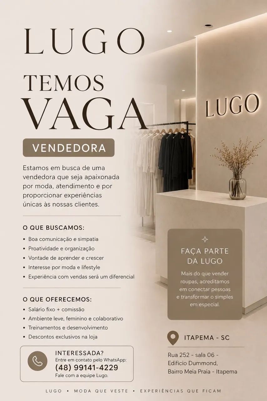 Vaga de Vendedora