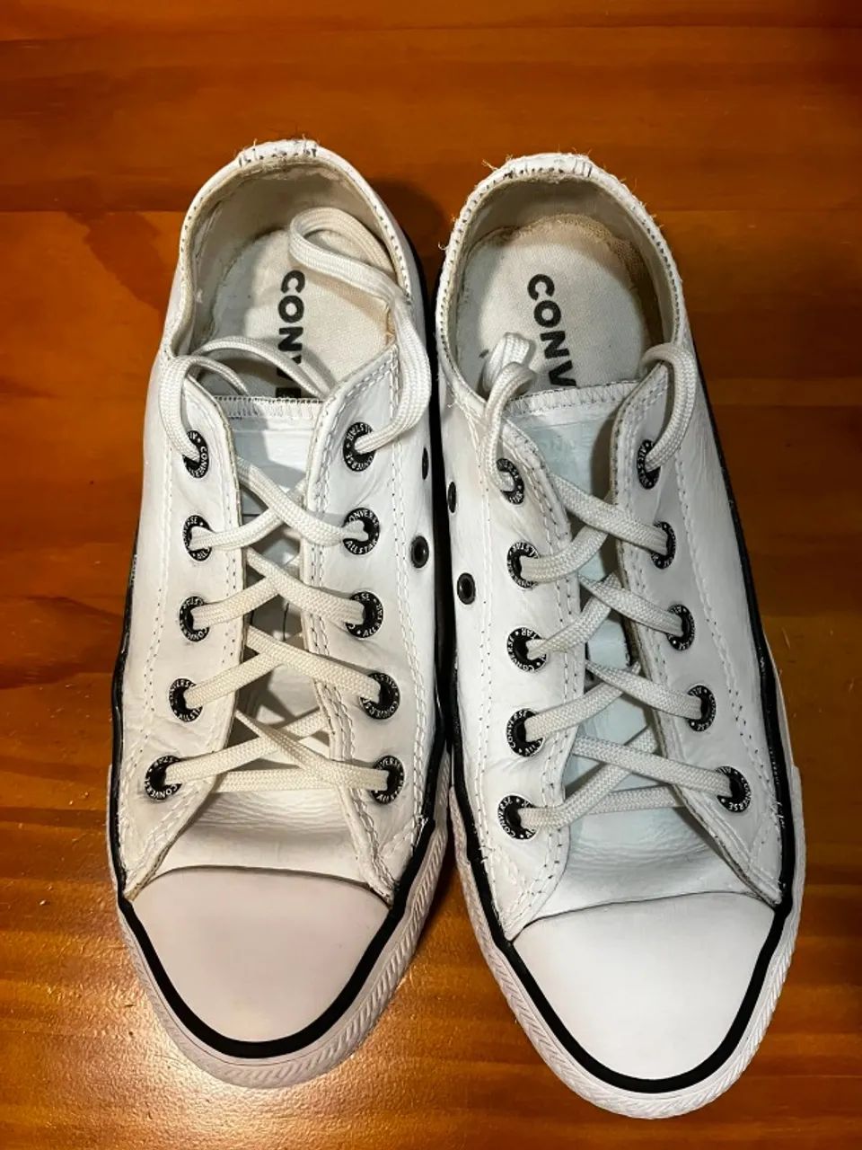 tênis all star couro branco - modelo chuck taylor