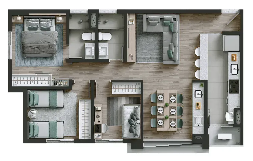 PLANTA 77m²