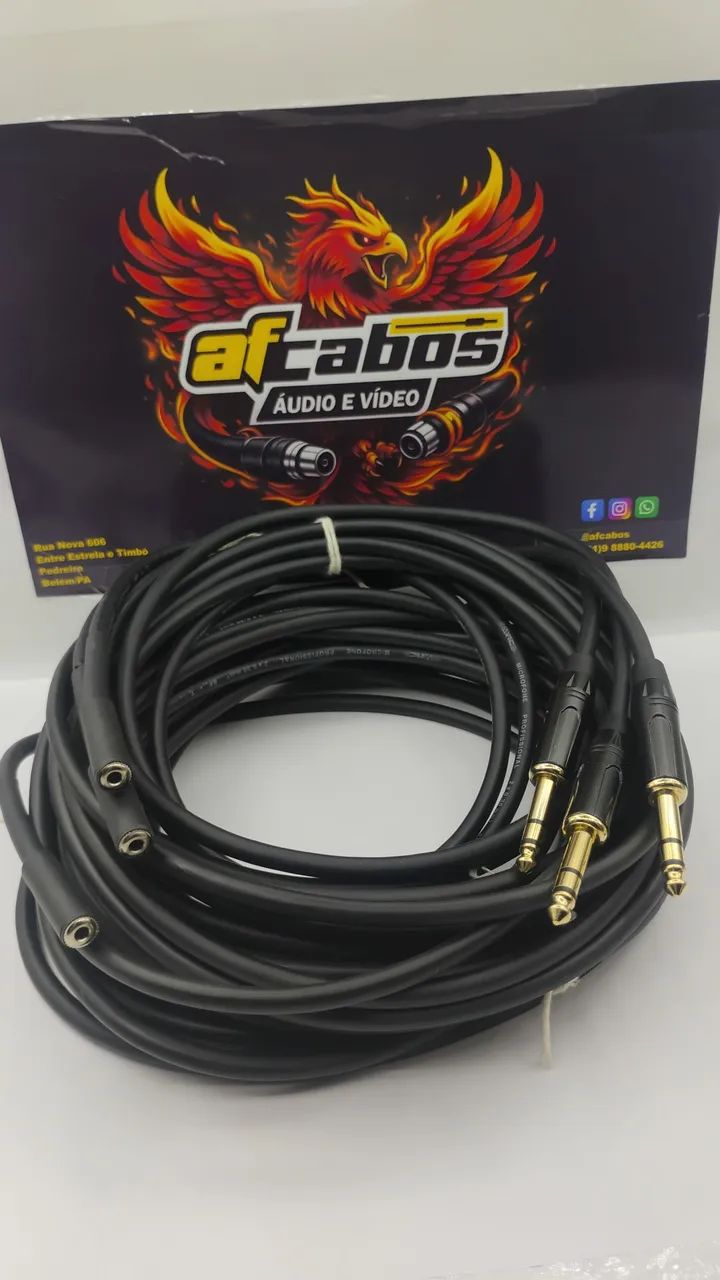 Kit completo com 3 cabos para extensão de fones