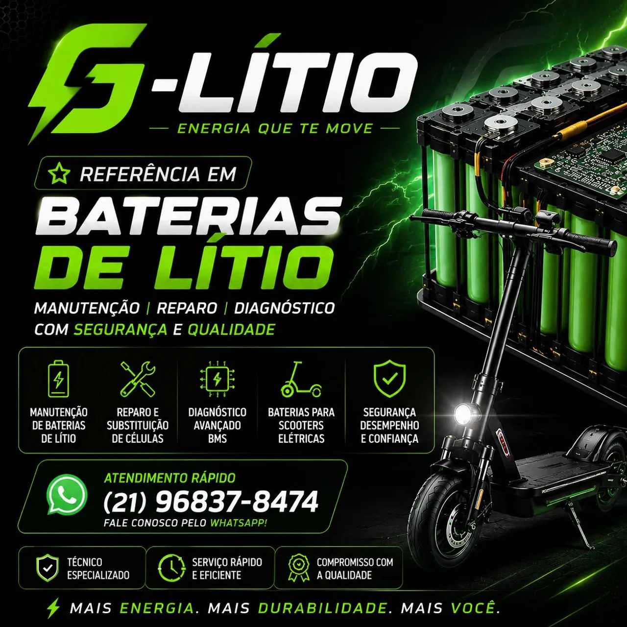 Baterias de lítio / Scooter / Patinete /...