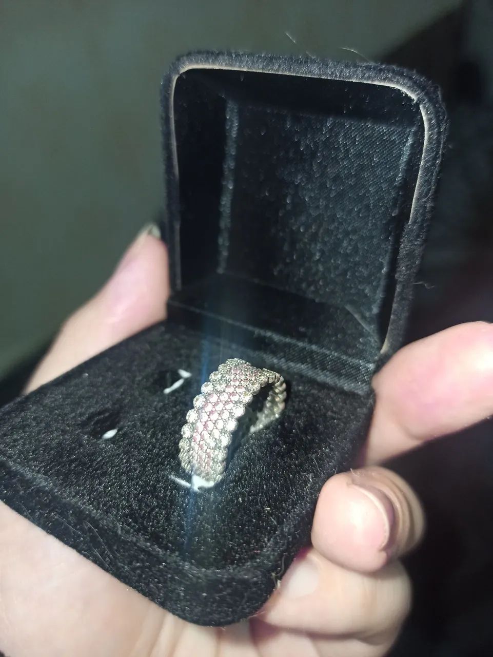 Anel de Bali prata com detalhes levemente rosada  - Foto 2