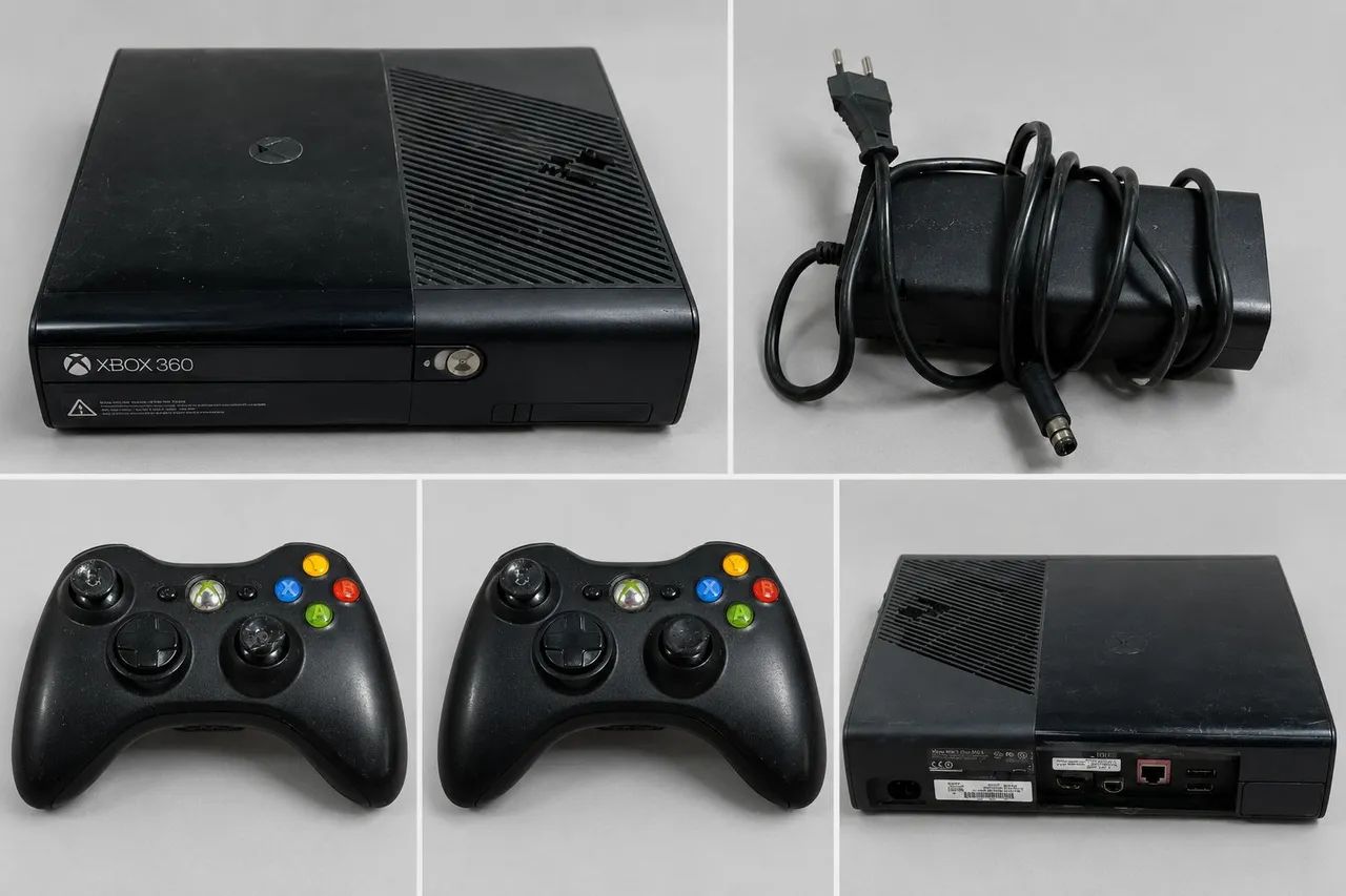 ? Xbox 360 Slim + 2 Controles + Cabos - Completo e Pronto para Jogar - Foto 2