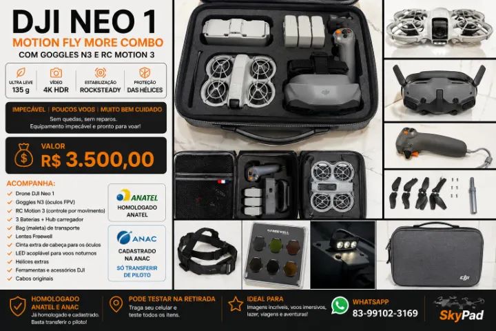 Neo 1 Combo Fly More com oculos bag e  acessórios