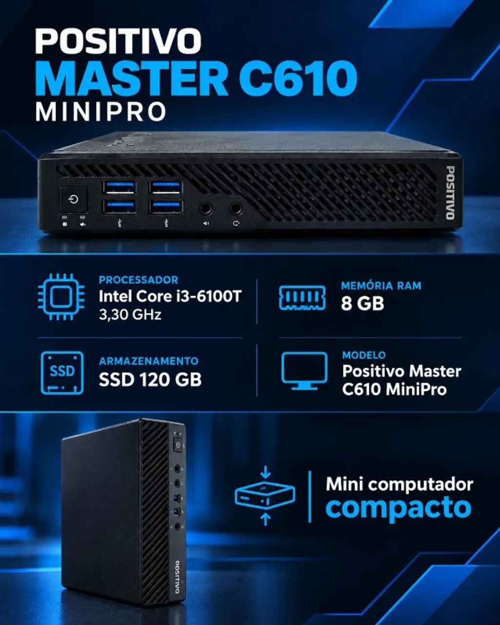 Computador Minipro Positivo Master C610 i3 