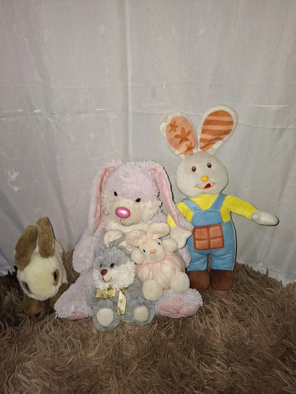 Kit 5 Coelhos Pelúcia 