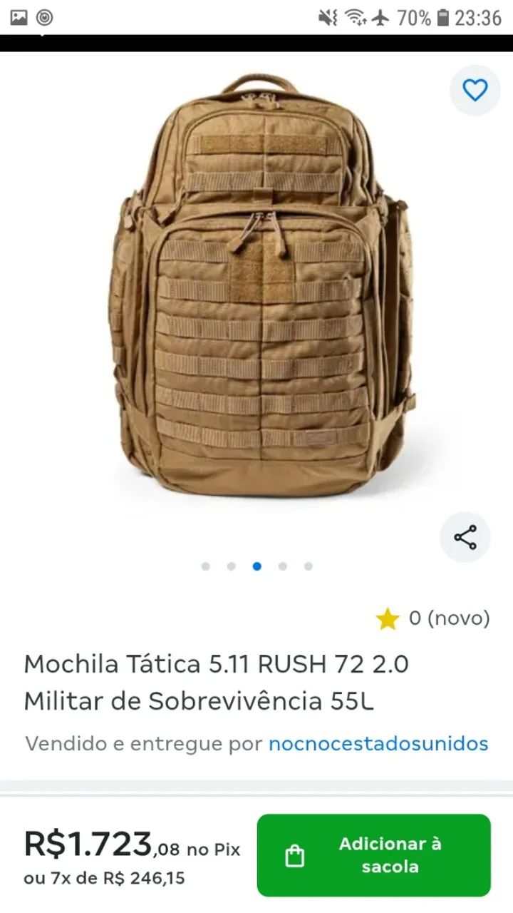 Mochila tática original  " 5.11 Rush 72 2.0"    Com capacidade de 55L - Foto 5