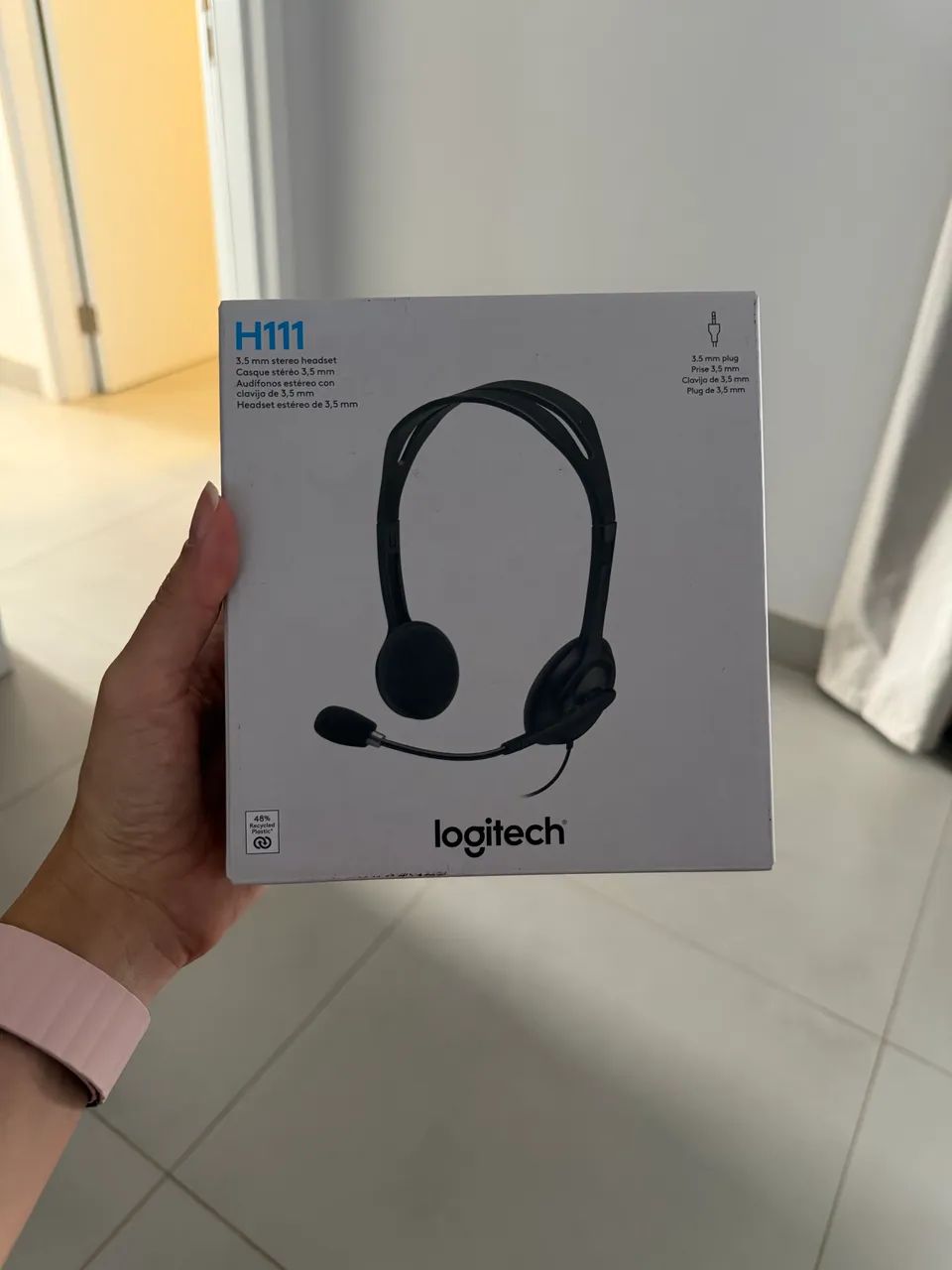 Headset Logitech H111 com Microfone - Novo, Caixa Aberta