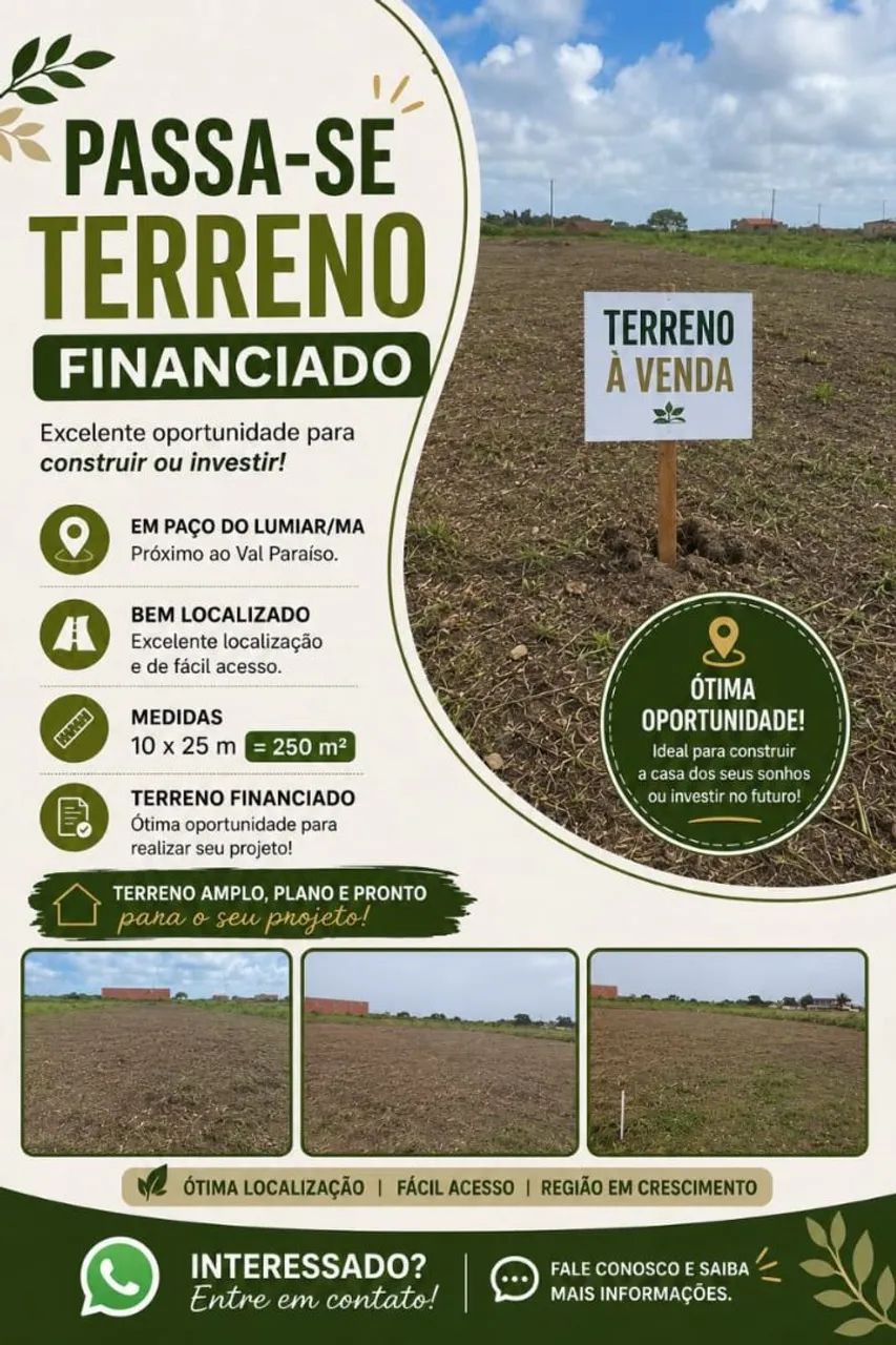 PASSA-SE TERRENO FINANCIADO