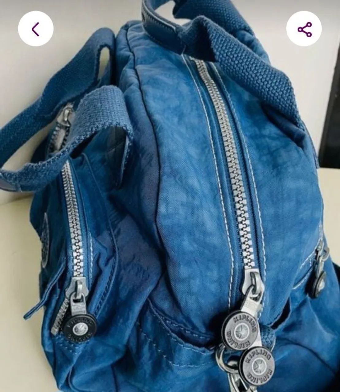Bolsa kipling azul original comprada no Japão com nf acompanha um chaveiro  - Foto 5