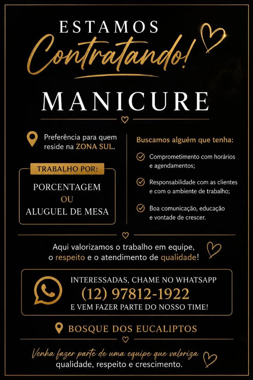 Precisa-se de manicure 