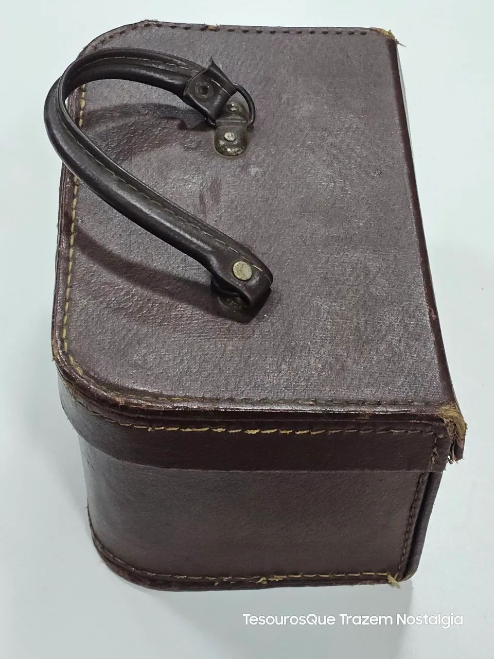 Maleta Em Couro Antiga Fabrica de Malas 23 cm - Foto 4