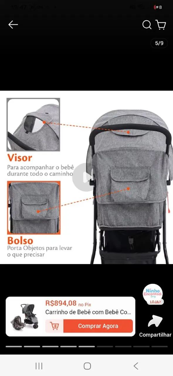 Carrinho e bebe conforto - Foto 3