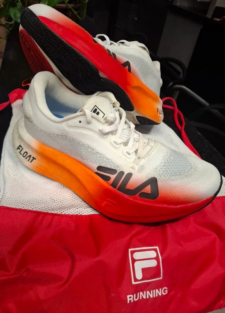 Tênis Fila float Maxxi pro - branco e laranja - Foto 2