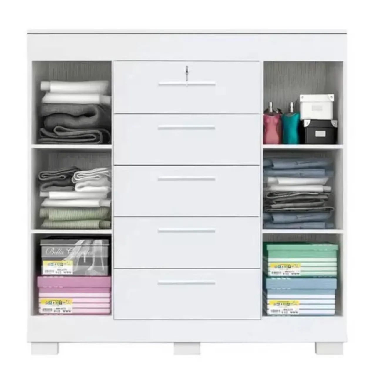 Cômoda Diana ACP 100% MDF, 05 Gavetas e 02 Portas com sapateira - Entrega Imediata; - Foto 3