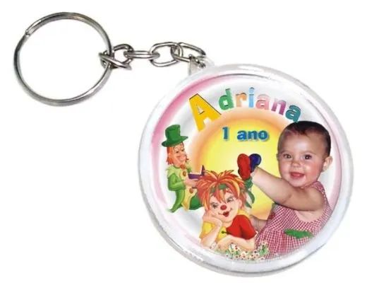 Chaveiro Personalizado Redondo em Acrílico Cristal - 5x5cm - Foto 3