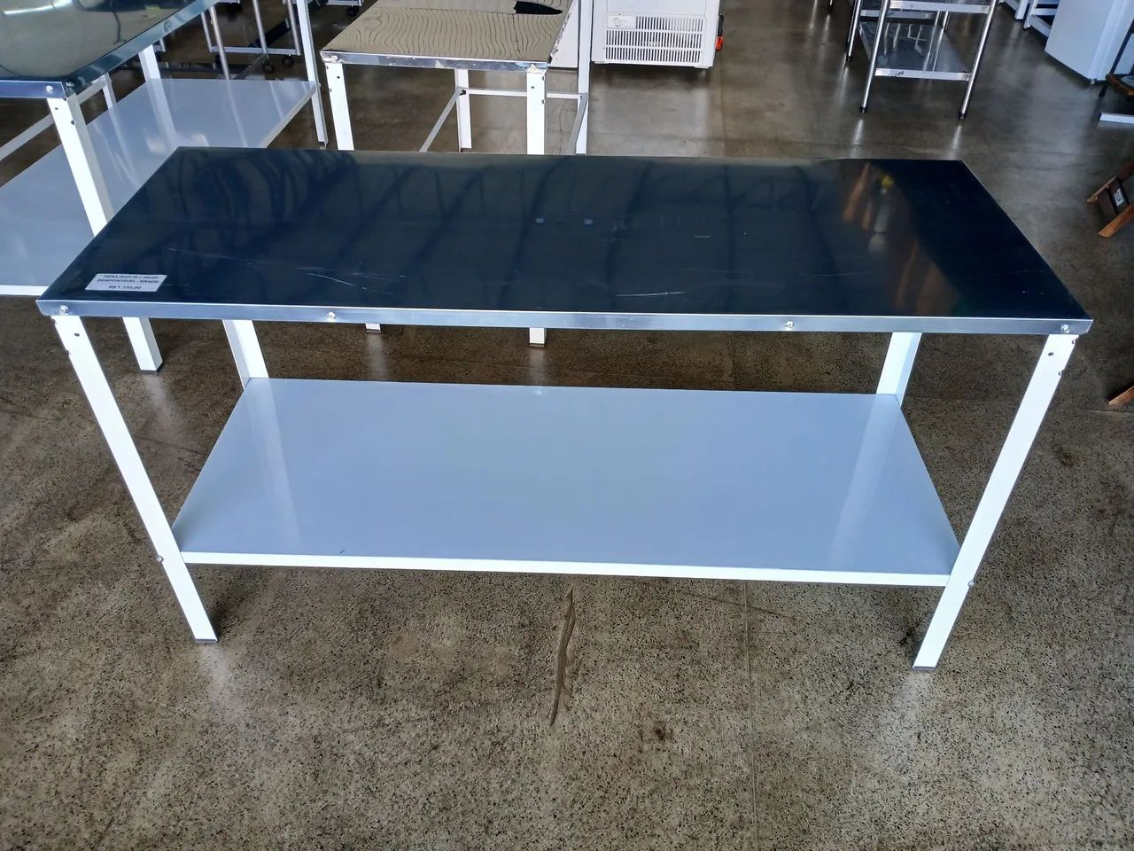 Mesa Inox Braesi 160x60 com Paneleiro Desmontável 