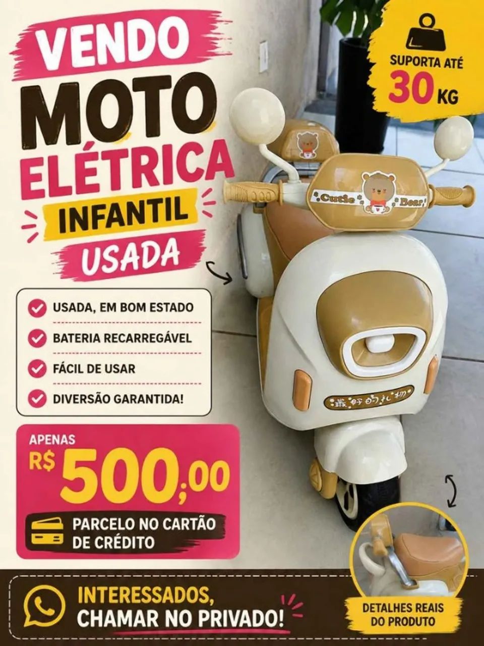 MOTO ELÉTRICA INFANTIL 