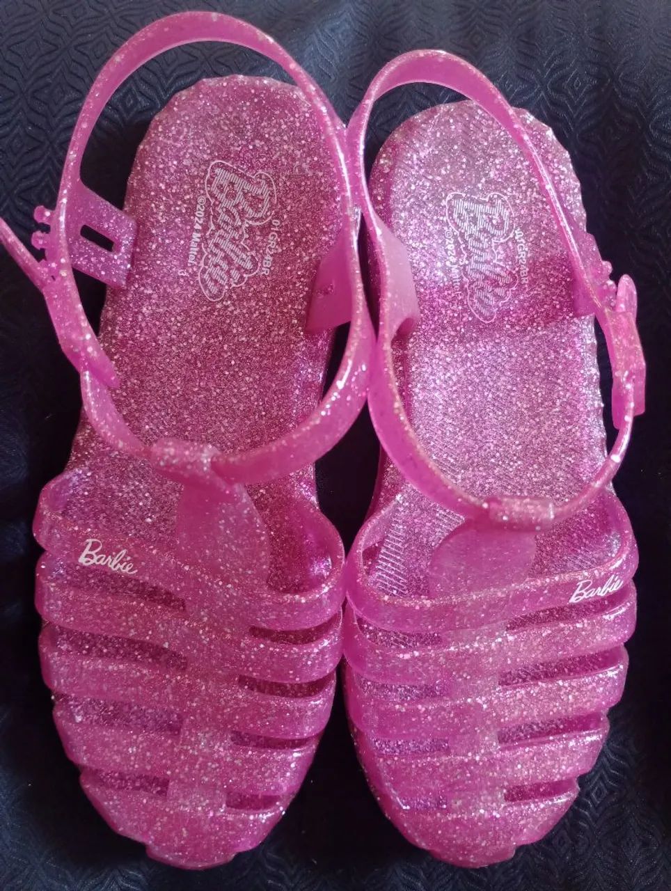 Sandália infantil Barbie com glitter  - Foto 2