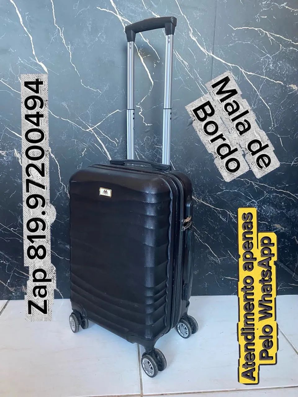 Mala de Bordo cor Preto com Avaria e Capa inclusa