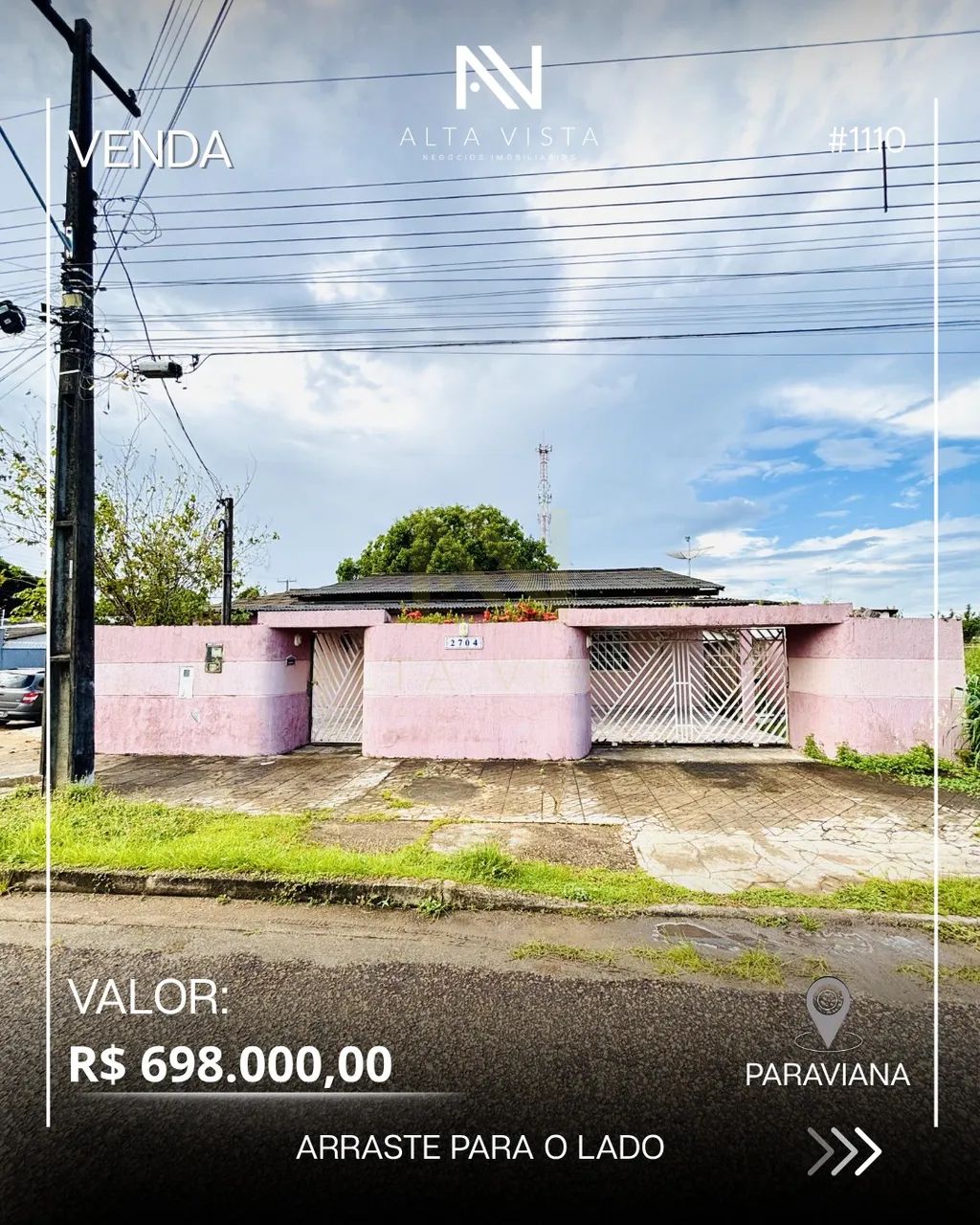 Casa 2 dormitórios, 255m² em Paraviana  R$ 698 mil