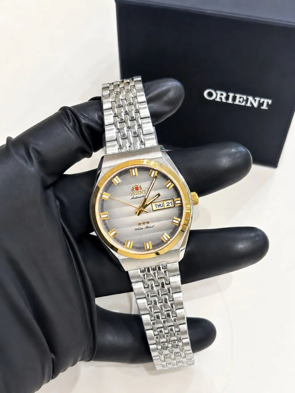 Orient 3 estrelas heritage misto aço e ouro original  - Foto 2