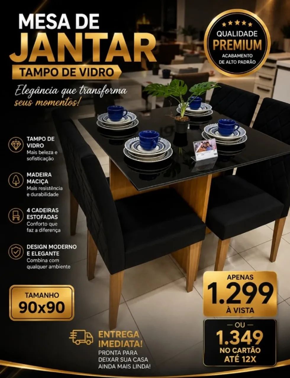 Mesa de jantar  4 lugares promoção imperdível