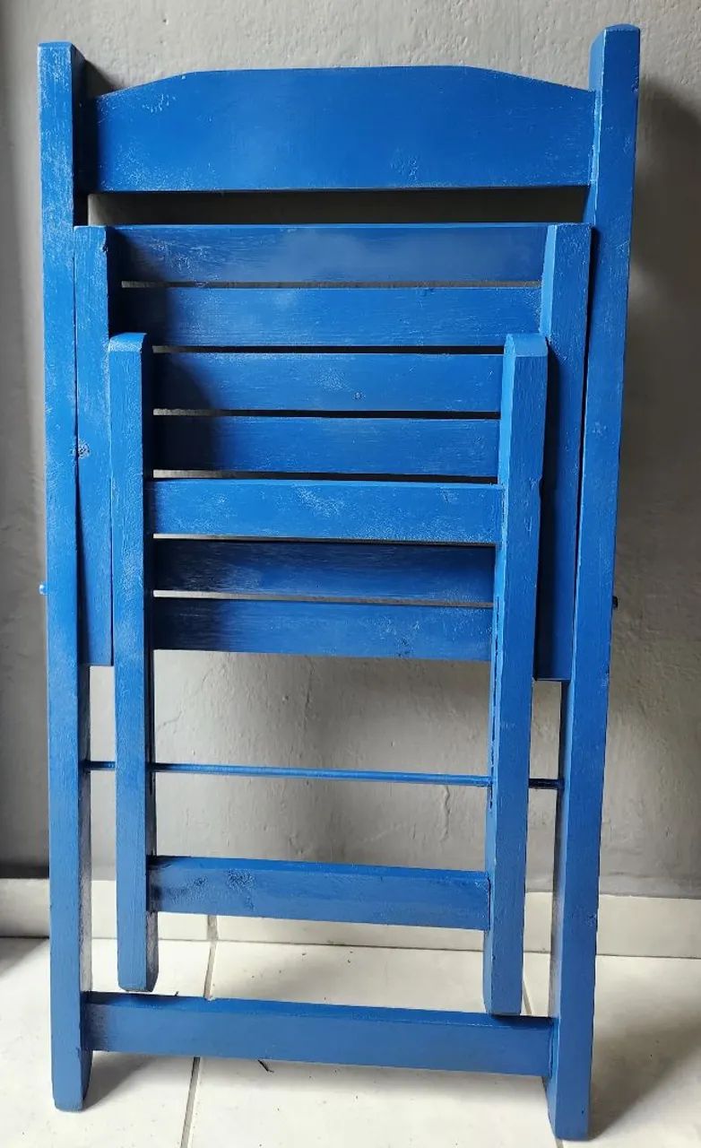 Cadeira Dobravel Azul Royal - Foto 5