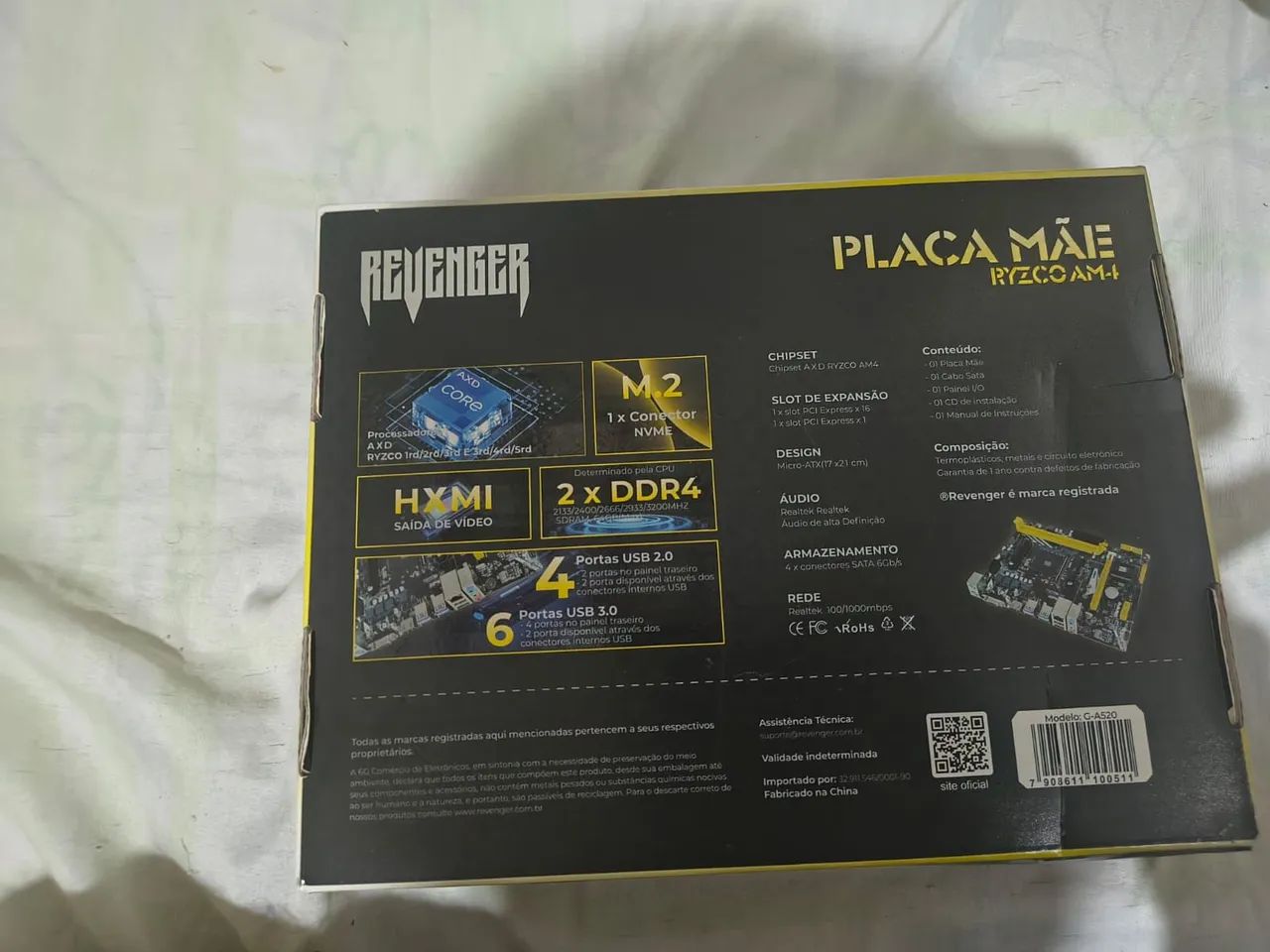 Placa mae a520m AM4 nova de caixa - Foto 5