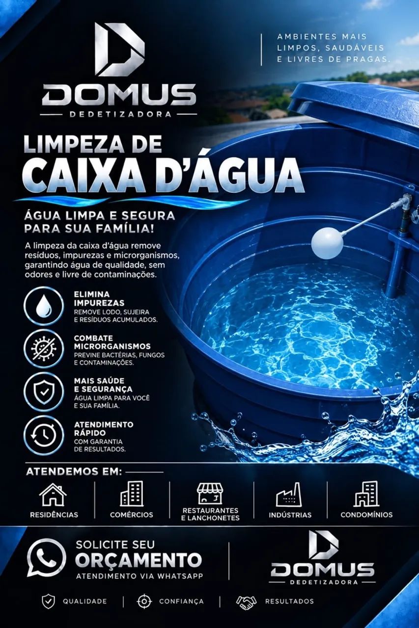 Dedetização e Controle de pragas , Limpeza de caixa D?água 