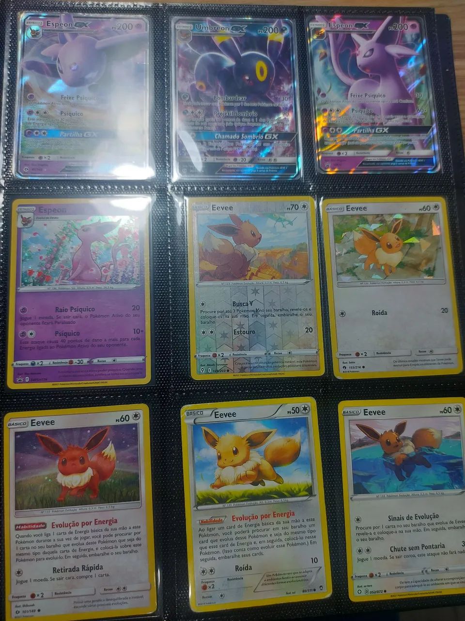 Coleção Cartas Pokémon Eevee evoluções  - Foto 5