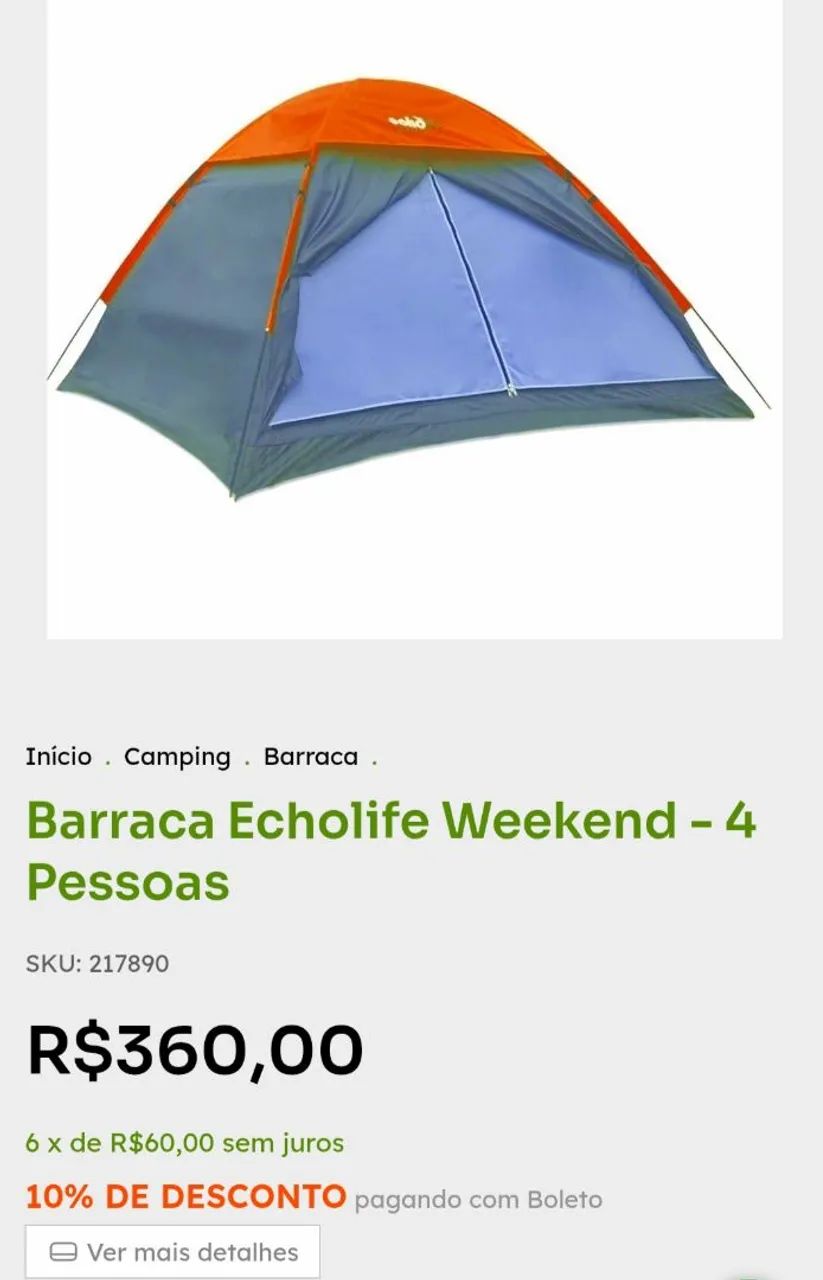 Barraca de Acampamento - 4 Pessoas - Foto 4