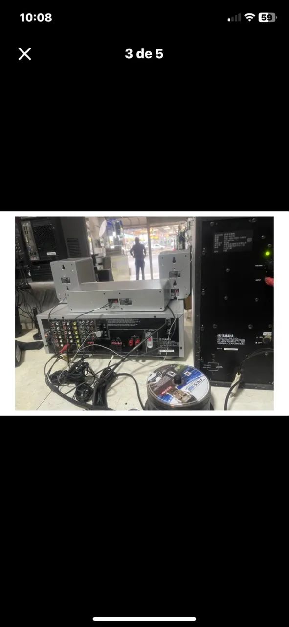 Receiver Yamaha HTR 5930 controle  sub e caixas  - Foto 3