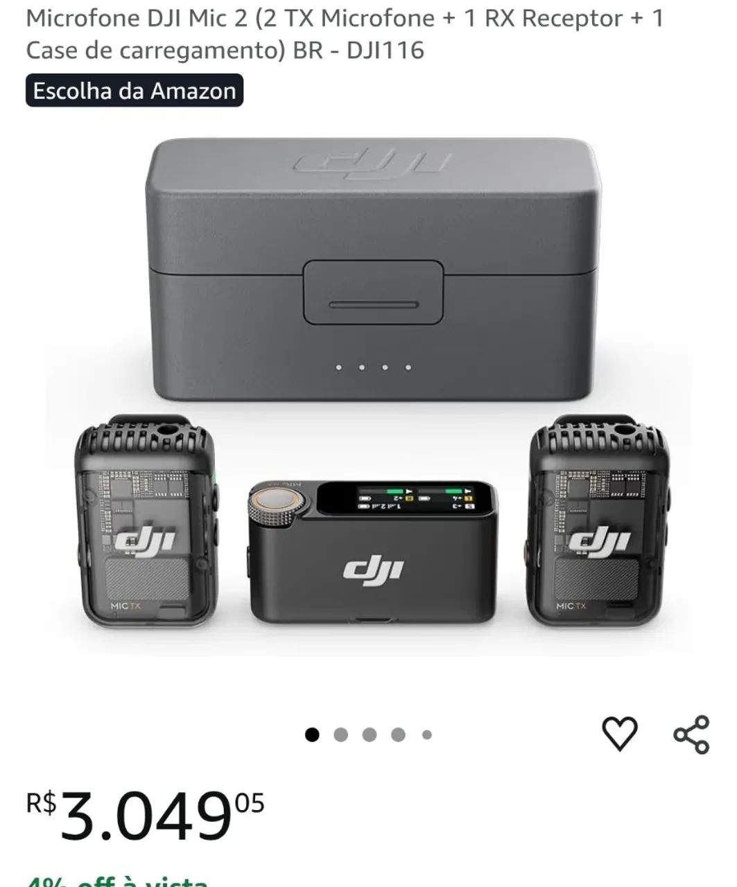 Microfone DJI Mic 2 (2 TX Microfone + 1 RX Receptor + 1 Case de carregamento) BR - DJI116 - Foto 3
