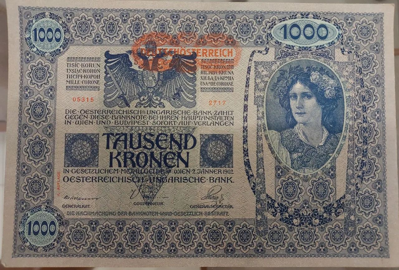 Lote 2 cédulas Áustria 1000 Kronen 1902 - Foto 3
