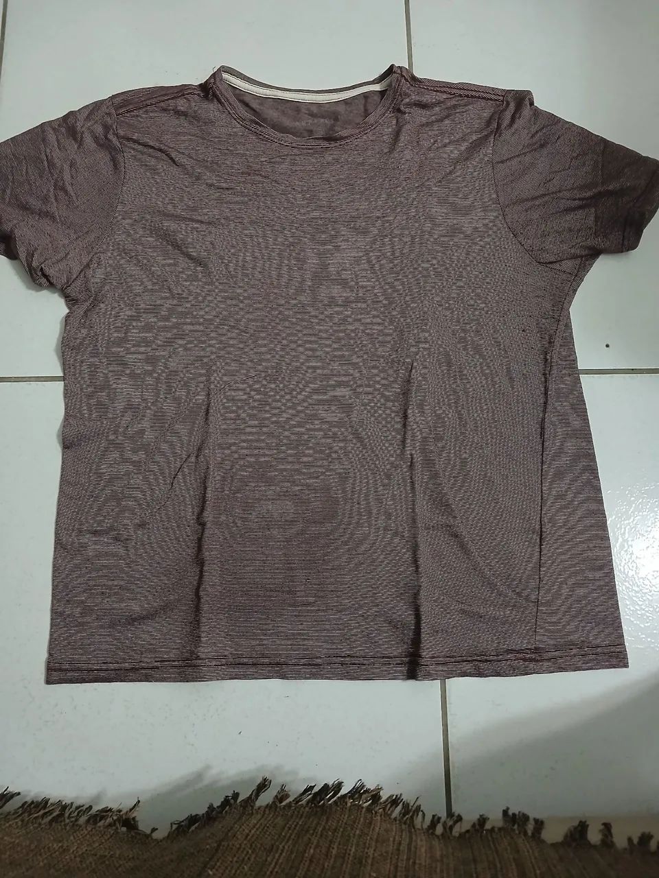 Camisa Masculina Roxa Listrada de linho