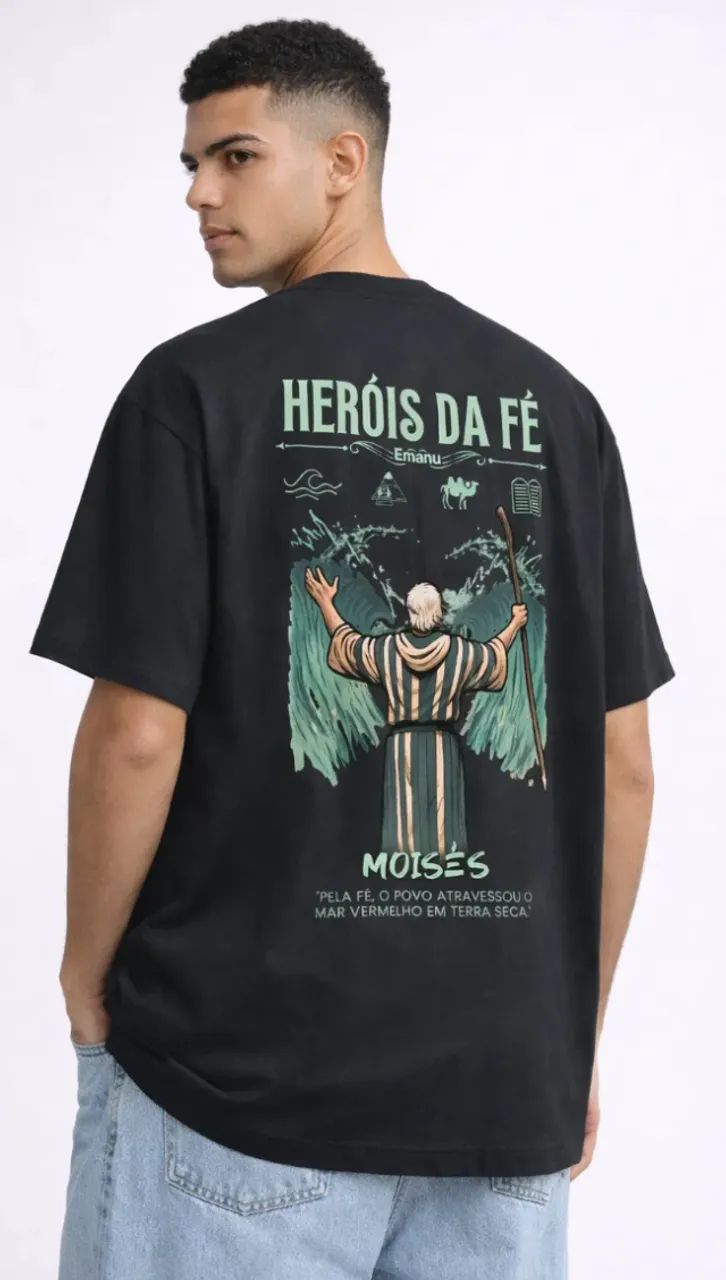 Camiseta Cristã Oversized - Moisés - Foto 3