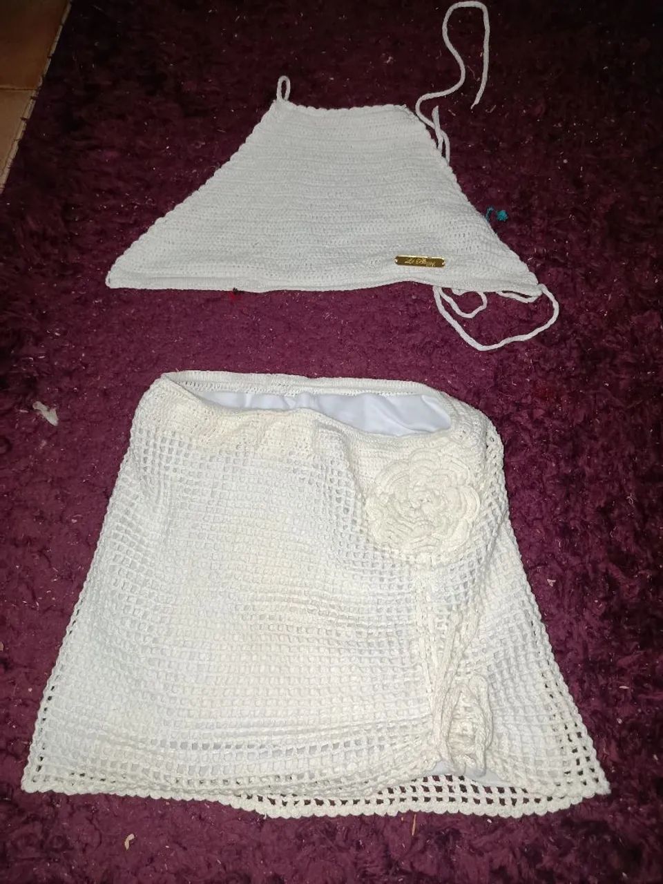 Conjunto de crochê branco