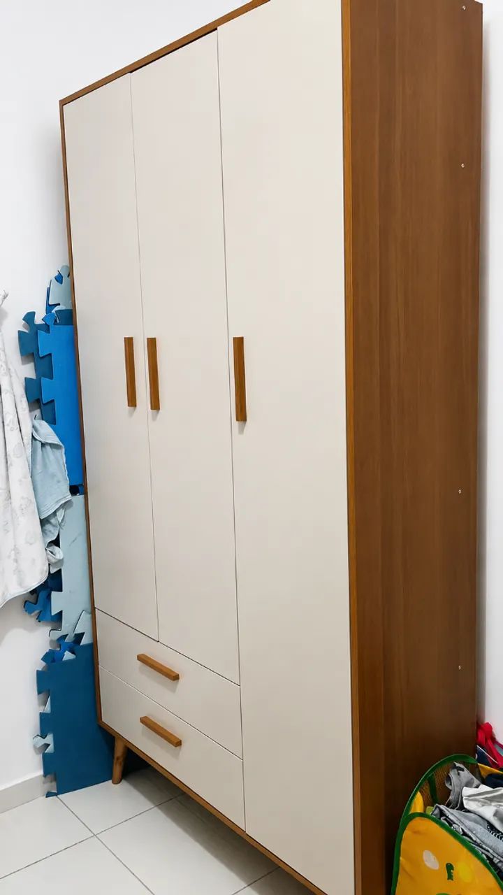 Kit Quarto Infantil Reller Isis (Berço 2 em 1 + Guarda-Roupa) - Foto 3
