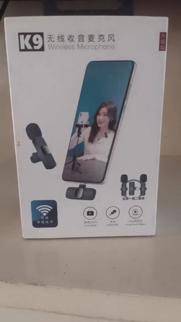 microfone sem fio K9 para celular tipo c ou iphone