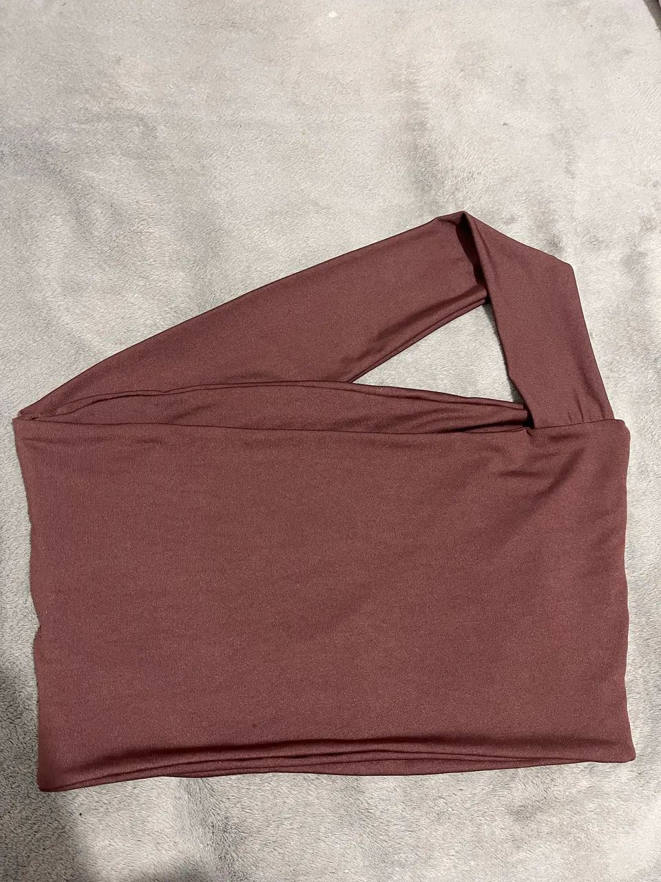 Blusa marrom assimétrica  - Foto 2