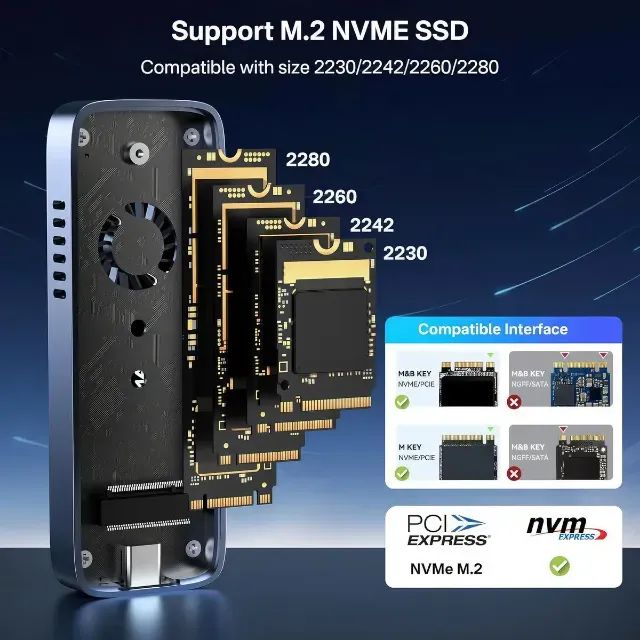 Case Externo Ssd Nvme M.2 Usb 10gbps Tipo-c Leitor Adaptador - Foto 3