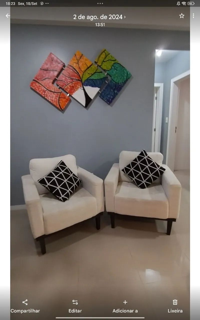 Vendo duas Poltronas  tecido linho  - Foto 3
