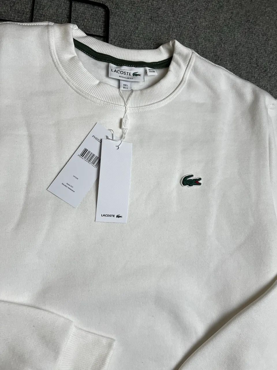 Moletom Lacoste Básico Crocodilo Branco - Foto 2