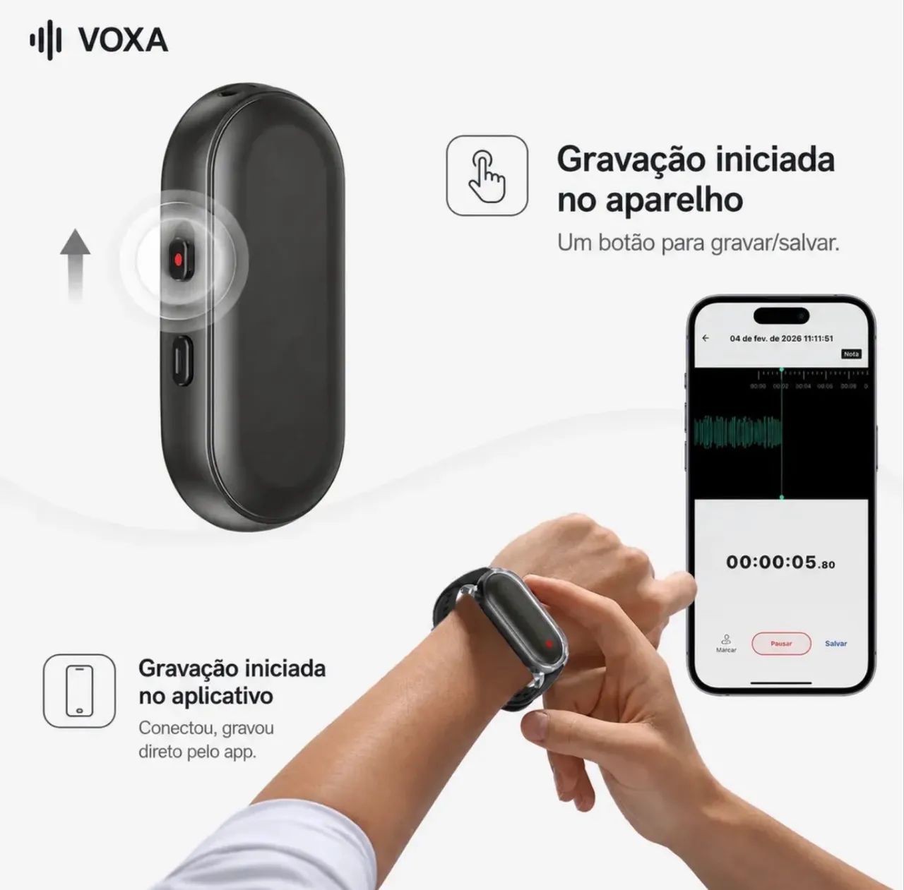 Voxa Notepin Gravador De Voz Portátil Ia Plaud Pin Similar - Foto 3