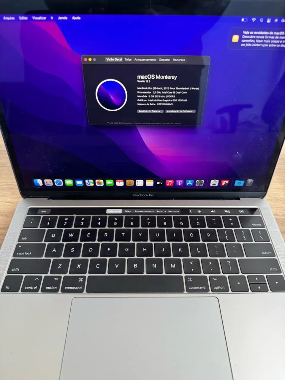 MacBook Pro 2017 256gb SSD, 8 ram Touch Bar - Notebooks - Porto